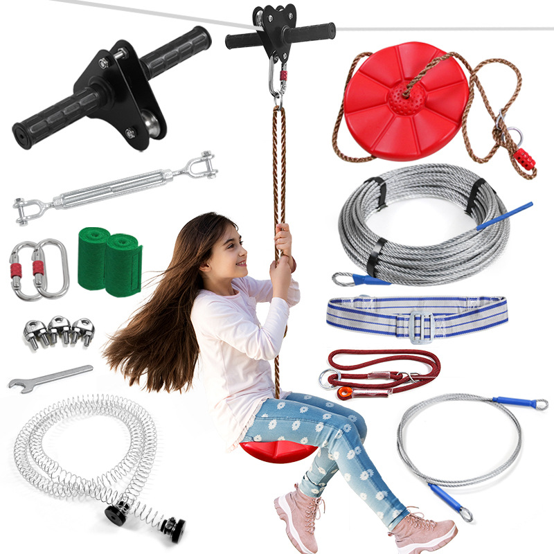 Outdoor Adventure Kit For Kids - Kit de Zipline, Juego de Trole